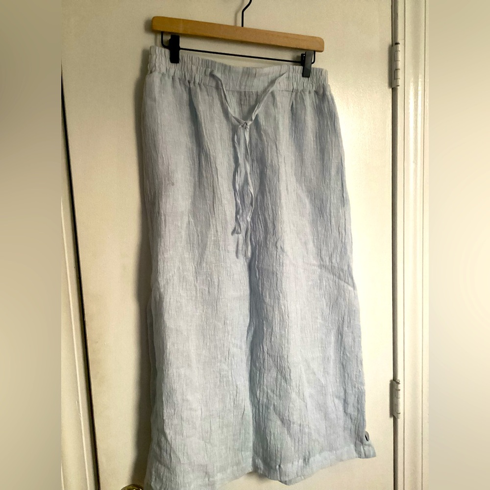 Tahari Blue Linen Flax skirt M